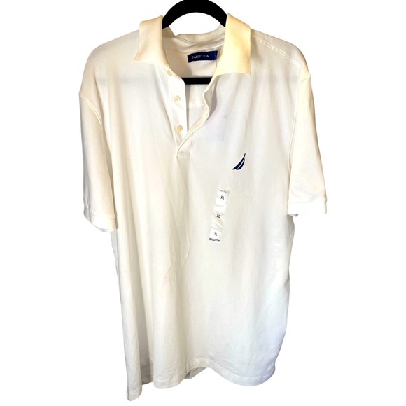 Nautica Billiant White Polo Shirt NWT XL - Picture 1 of 9